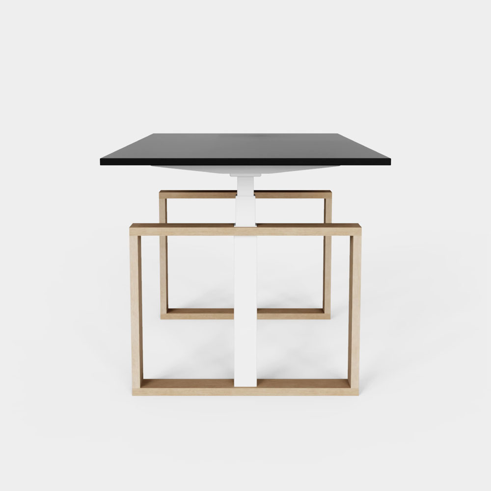 TABLE RÉGLABLE EN HAUTEUR - PIED EN FONTE : - GEONANCY - Design