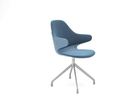 Lot de 2 Fauteuils Pivotants FARFALLA Bleu Piètement 4 Branches