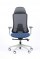 Fauteuil FRED Structure Blanche Tissu Bleu