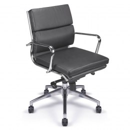 Fauteuil Manager cuir noir NATHAN