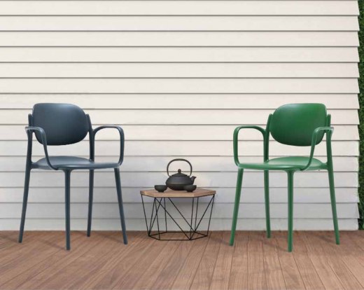 Lot de 4 Fauteuils en polypropylène recyclé GARDEN pour extérieur ou intérieur